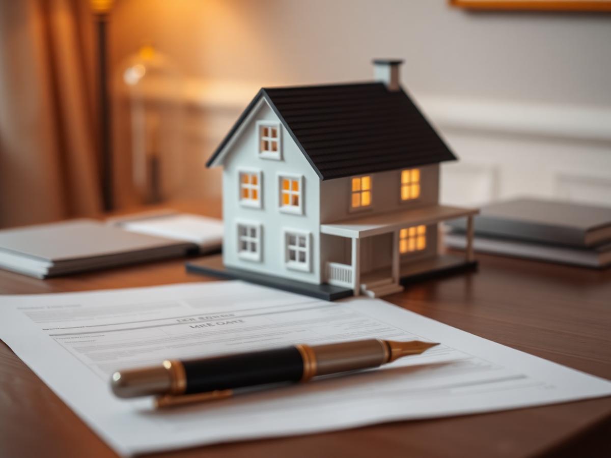 Model house and signed deed paperwork